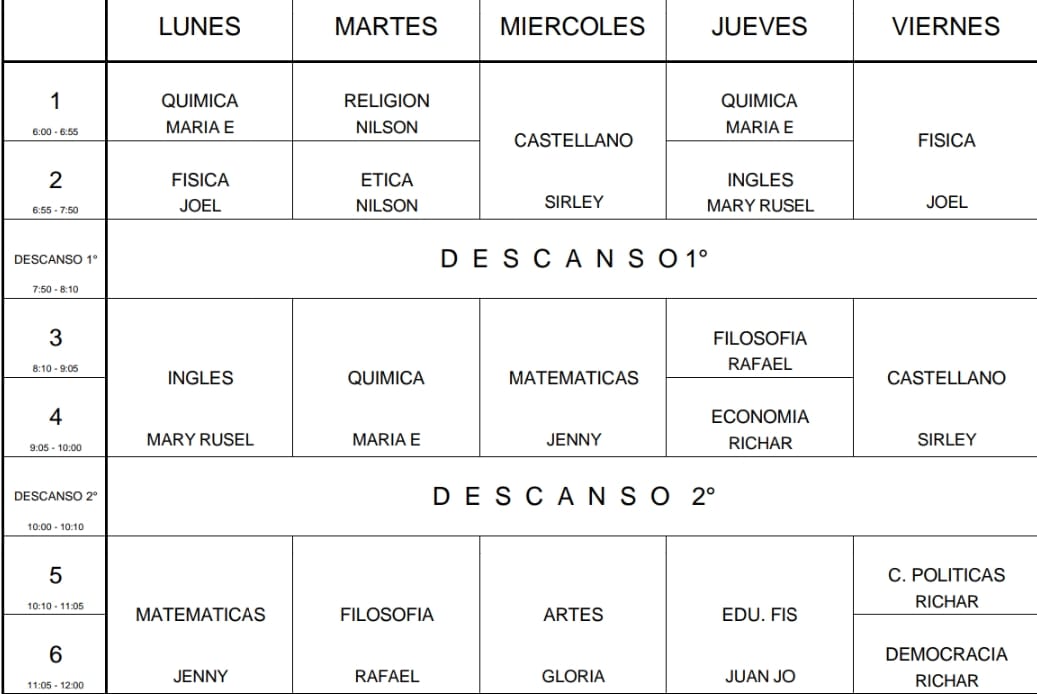 Horario 6-3